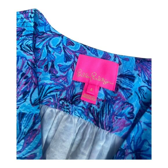 Lilly Pulitzer Beacon Maxi Dress Shells N Bells Print Size 4 Linen Blend NWT - Picture 2 of 8